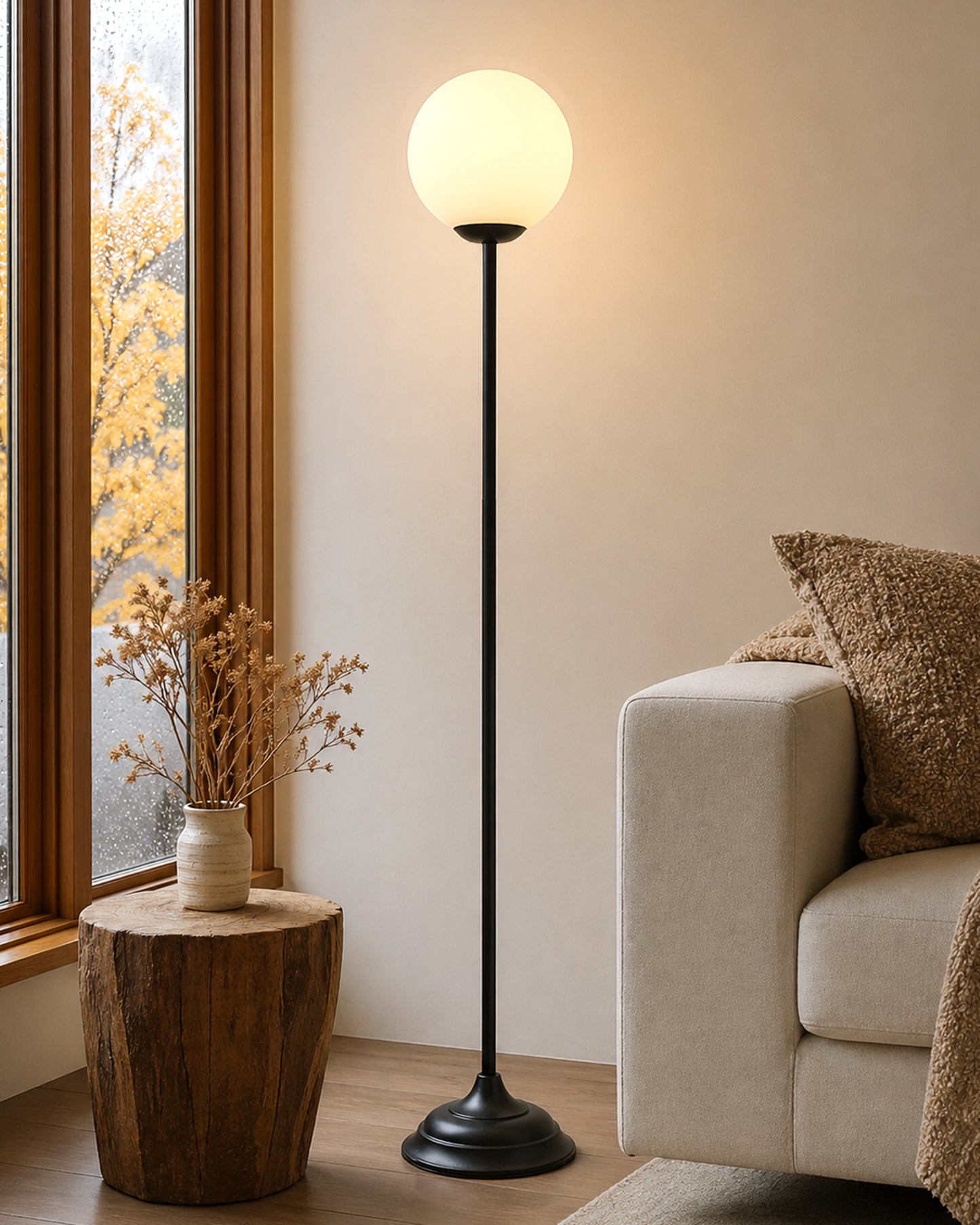 Homesake® Floor Lamp Standing Lamp | On/Off Foot Switch | Tall Modern Floor Lamp for Living Room | Bedrooms | Corner Lamp for Living Room | Office | Farmhouse | (Matt Black)