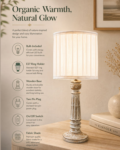 Traditional Country Cottage Table Lamp Antique White Athens Desk Lamp for Bedroom Living Room