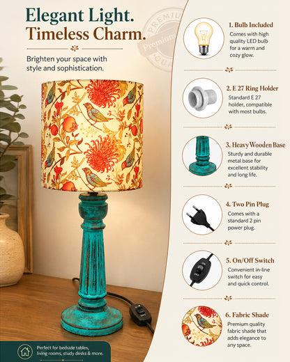 Traditional Country Cottage Table Lamp Antique Algae Athens Desk Lamp for Bedroom Living Room