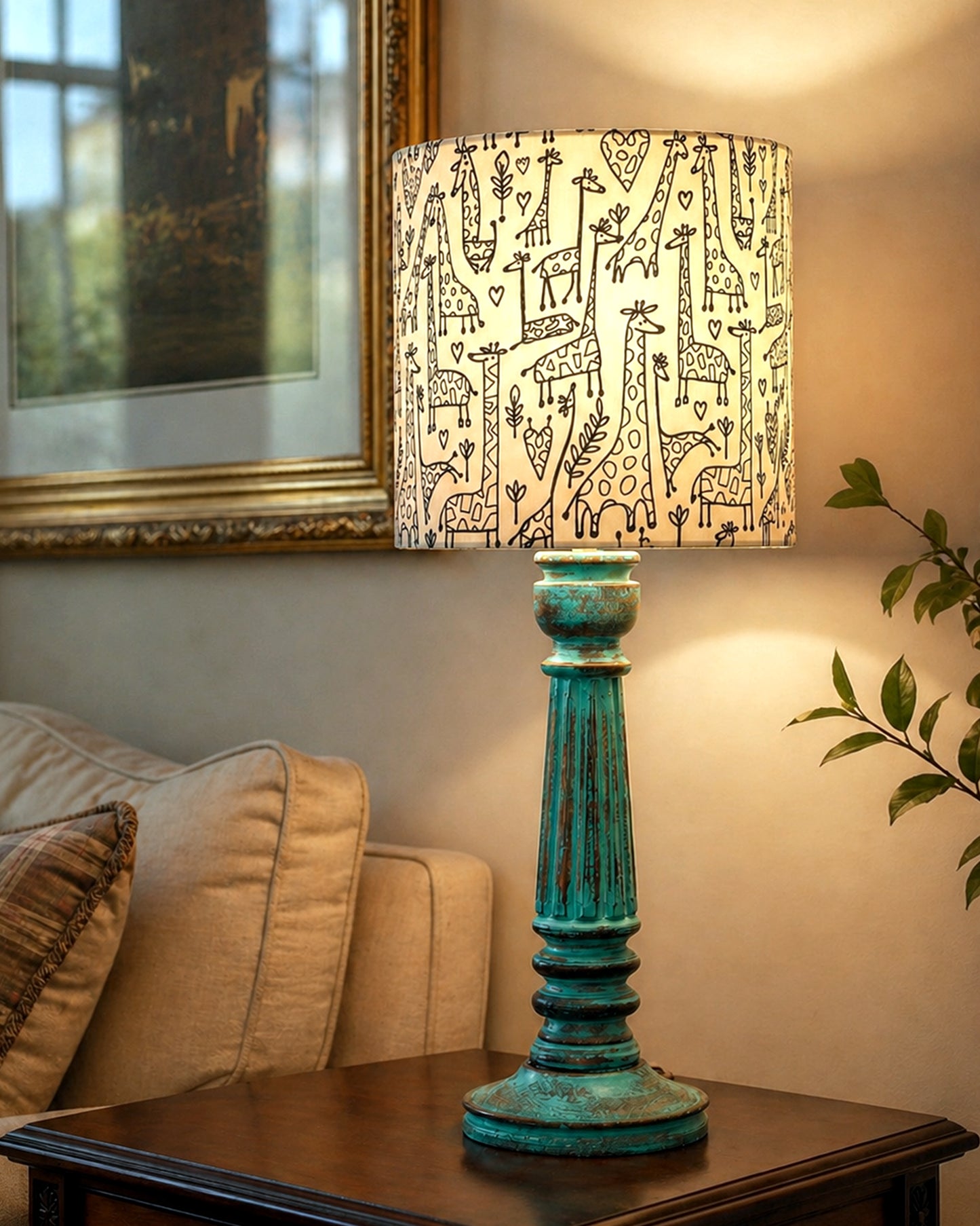 Traditional Country Cottage Table Lamp Antique Algae Athens Desk Lamp for Bedroom Living Room