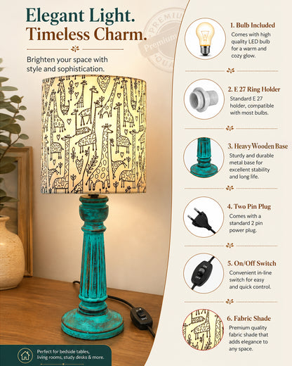 Traditional Country Cottage Table Lamp Antique Algae Athens Desk Lamp for Bedroom Living Room
