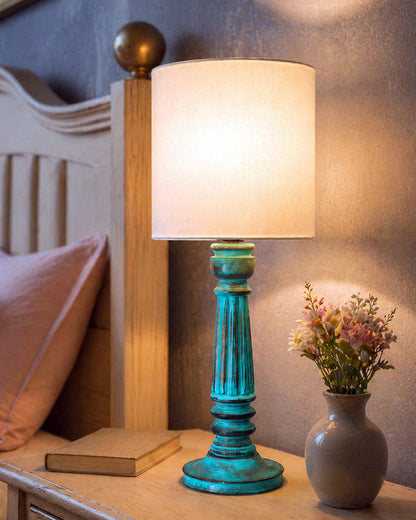 Traditional Country Cottage Table Lamp Antique Algae Athens Desk Lamp for Bedroom Living Room