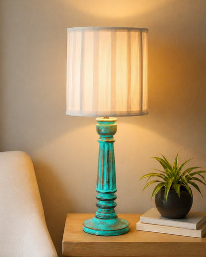Traditional Country Cottage Table Lamp Antique Algae Athens Desk Lamp for Bedroom Living Room