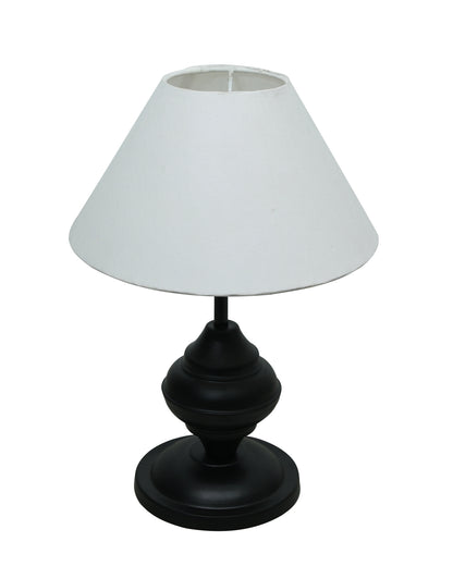 Black Metal Urn Table Lamp with Fabric Shade, B22 holder Nightstand Lamp