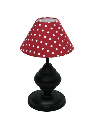 Black Metal Urn Table Lamp with Fabric Shade, B22 holder Nightstand Lamp