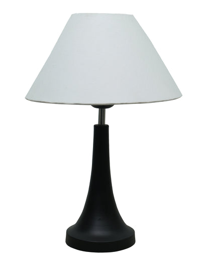 Black Metal Cone Table Lamp with Fabric Shade, B22 holder Nightstand Lamp