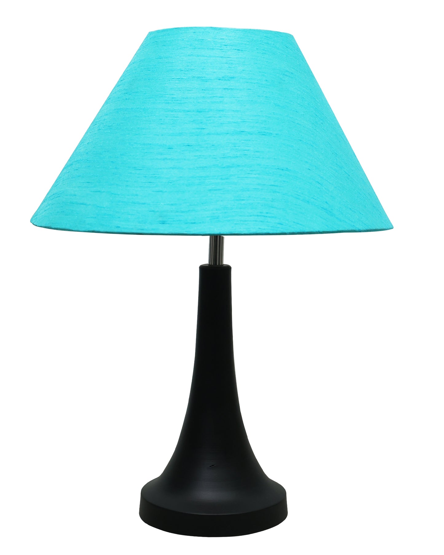 Black Metal Cone Table Lamp with Fabric Shade, B22 holder Nightstand Lamp