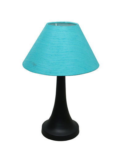 Black Metal Cone Table Lamp with Fabric Shade, B22 holder Nightstand Lamp