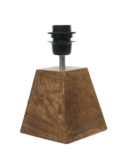 Wood Table Lamp, Modern Base Fabric Lampshade for Home Office Cafe Restaurant, Pyramid, Bird Square