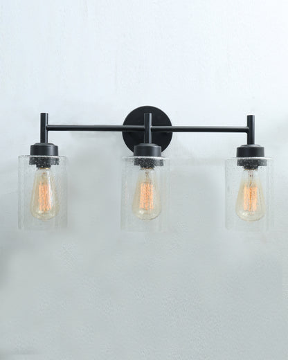 Black Wall Sconce,Modern Bathroom Wall Light Fixtures 3 Light Bathroom Vanity Light, Bathroom Lights Over Mirror, Farmhouse