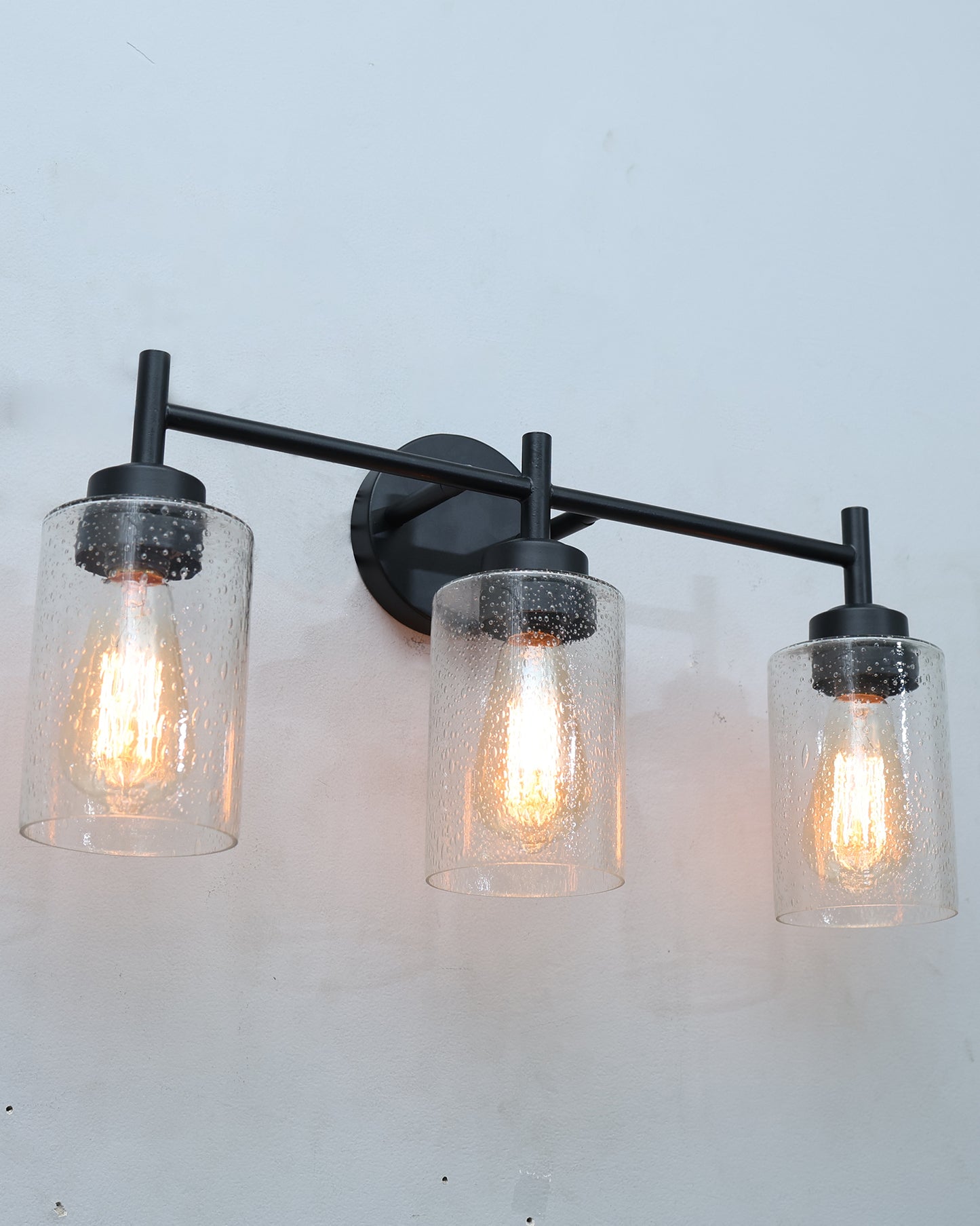 Black Wall Sconce,Modern Bathroom Wall Light Fixtures 3 Light Bathroom Vanity Light, Bathroom Lights Over Mirror, Farmhouse