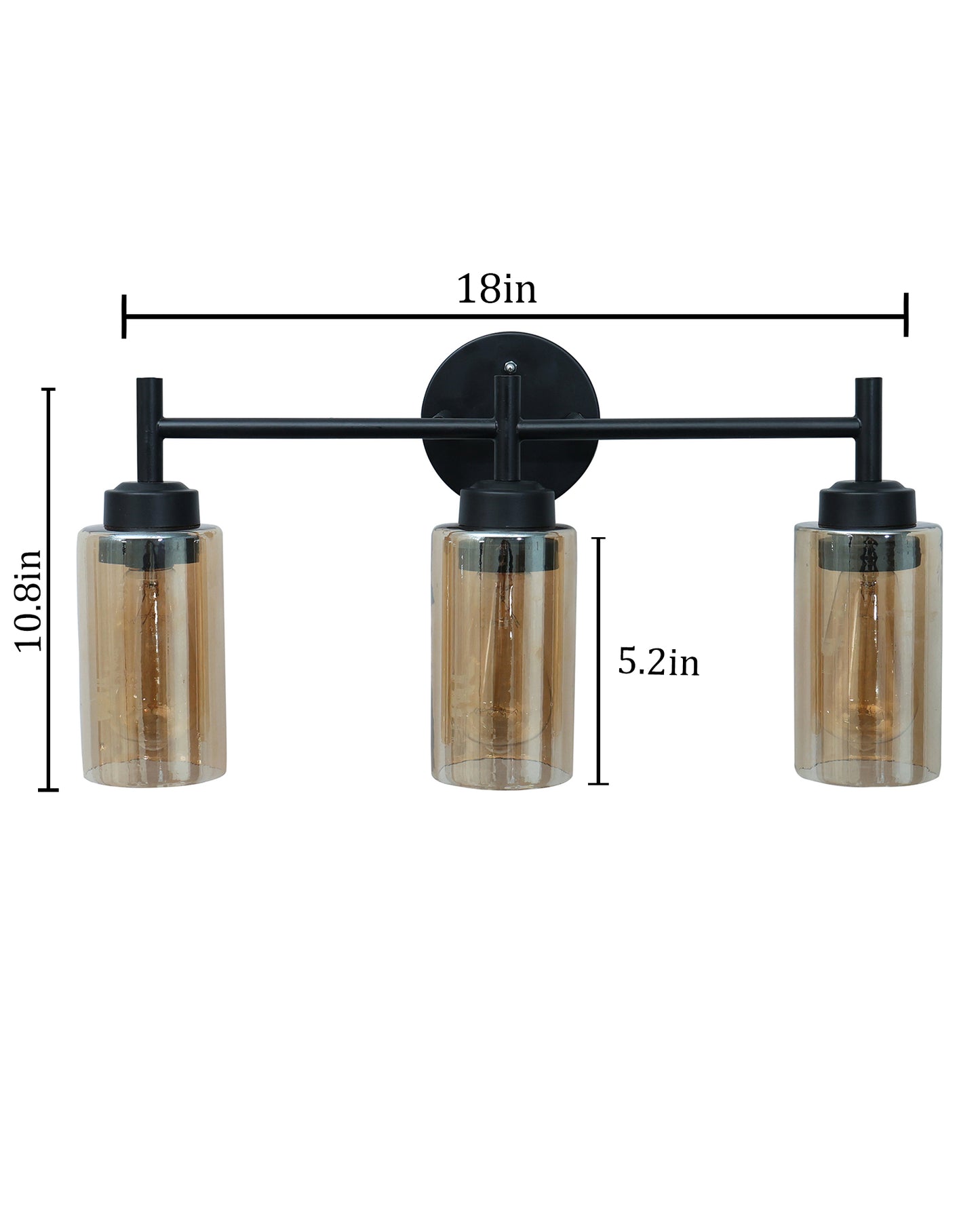 Black Wall Sconce,Modern Bathroom Wall Light Fixtures 3 Light Bathroom Vanity Light, Bathroom Lights Over Mirror, Farmhouse