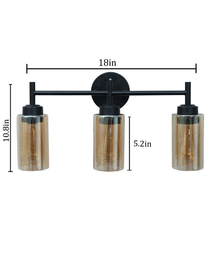 Black Wall Sconce,Modern Bathroom Wall Light Fixtures 3 Light Bathroom Vanity Light, Bathroom Lights Over Mirror, Farmhouse