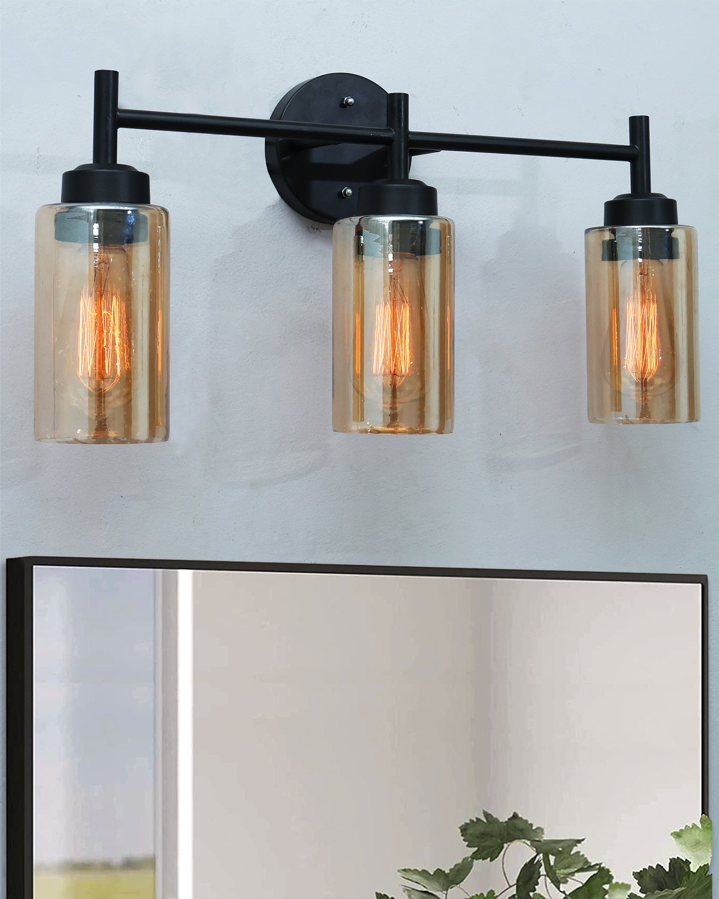 Black Wall Sconce,Modern Bathroom Wall Light Fixtures 3 Light Bathroom Vanity Light, Bathroom Lights Over Mirror, Farmhouse