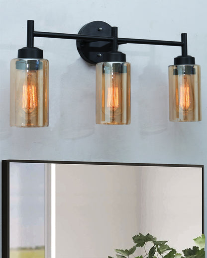 Black Wall Sconce,Modern Bathroom Wall Light Fixtures 3 Light Bathroom Vanity Light, Bathroom Lights Over Mirror, Farmhouse