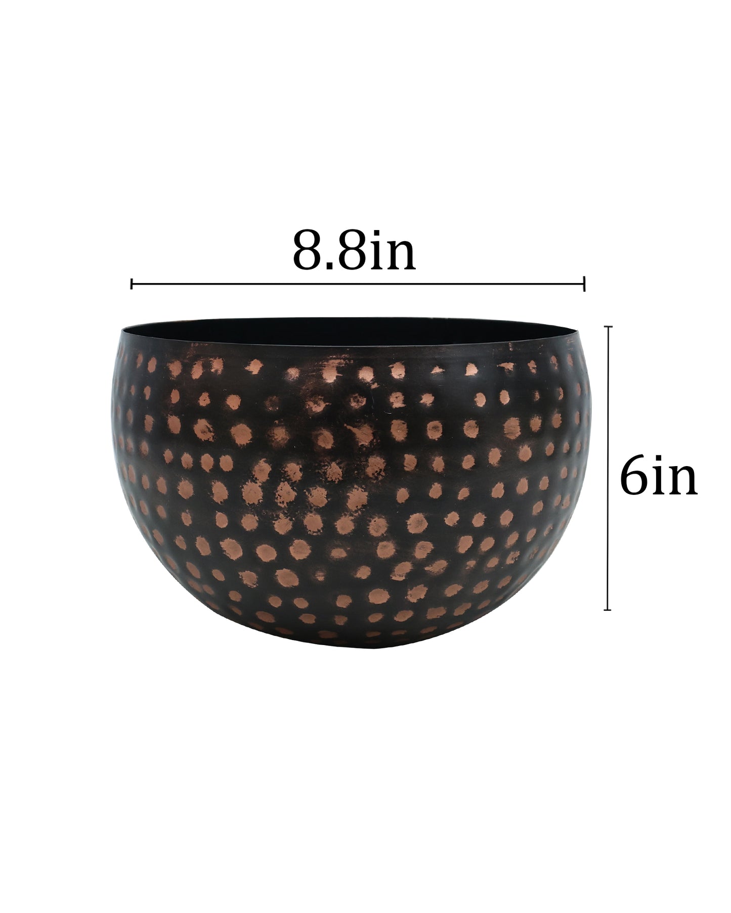 Metal Plant Pot with Hammered Design, Decorative Small Succulent Planter, Bowl