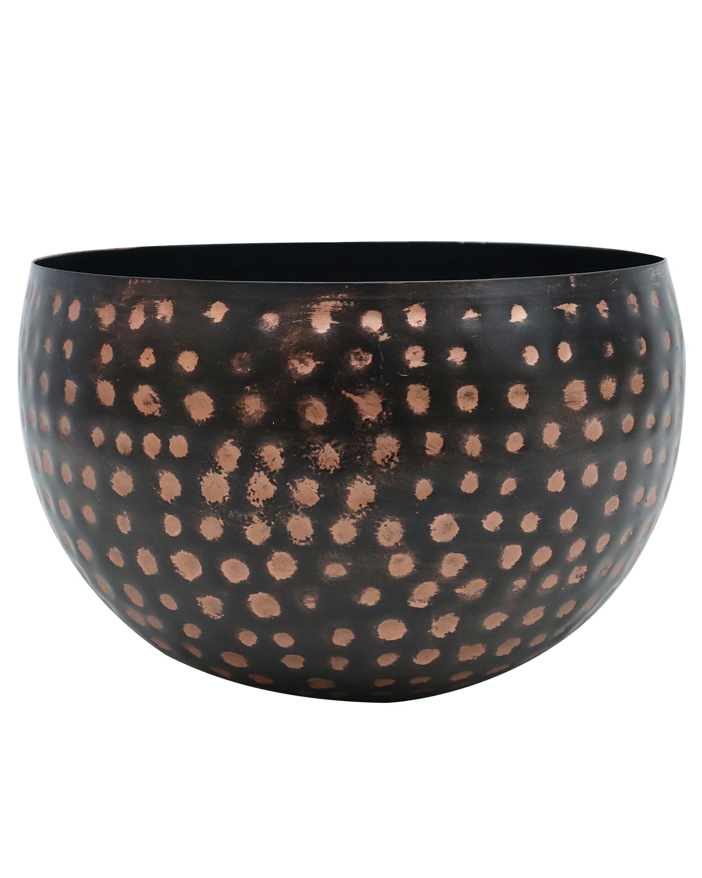 Metal Plant Pot with Hammered Design, Decorative Small Succulent Planter, Bowl