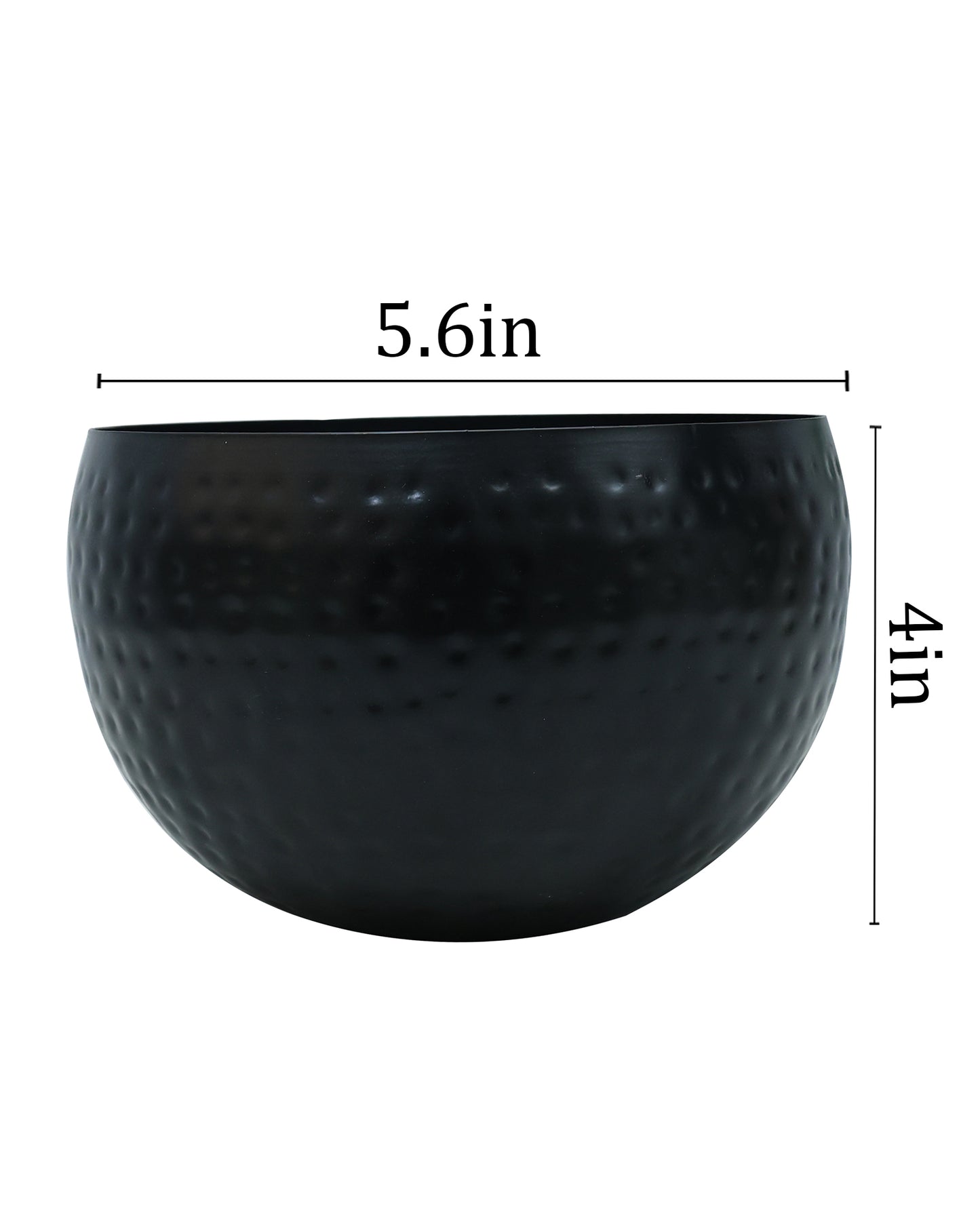 Metal Plant Pot with Hammered Design, Decorative Small Succulent Planter, Bowl
