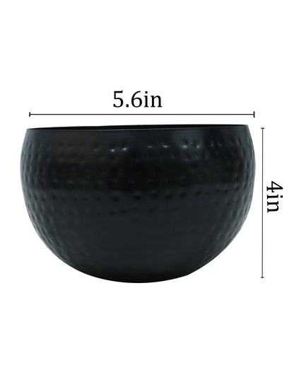 Metal Plant Pot with Hammered Design, Decorative Small Succulent Planter, Bowl
