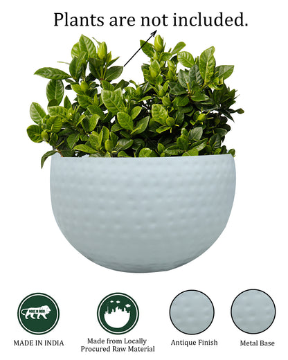 Metal Plant Pot with Hammered Design, Decorative Small Succulent Planter, Bowl
