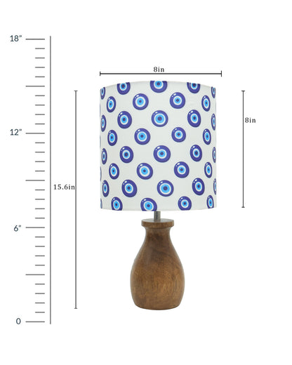 Dovel Pot Modern Table Lamp, Wooden Base Modern Fabric Lampshade for Home Office Cafe Restaurant