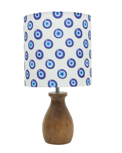 Dovel Pot Modern Table Lamp, Wooden Base Modern Fabric Lampshade for Home Office Cafe Restaurant