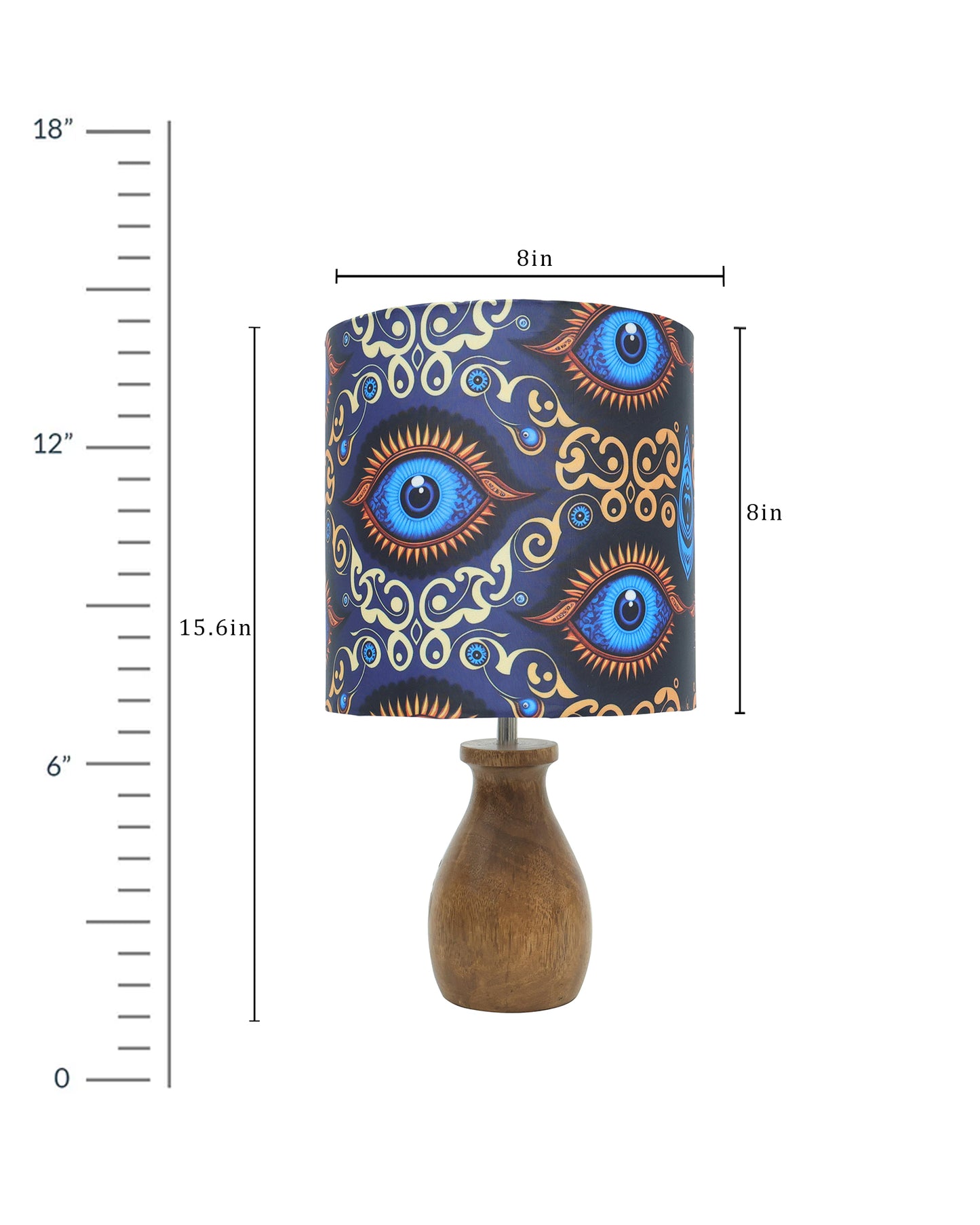 Dovel Pot Modern Table Lamp, Wooden Base Modern Fabric Lampshade for Home Office Cafe Restaurant