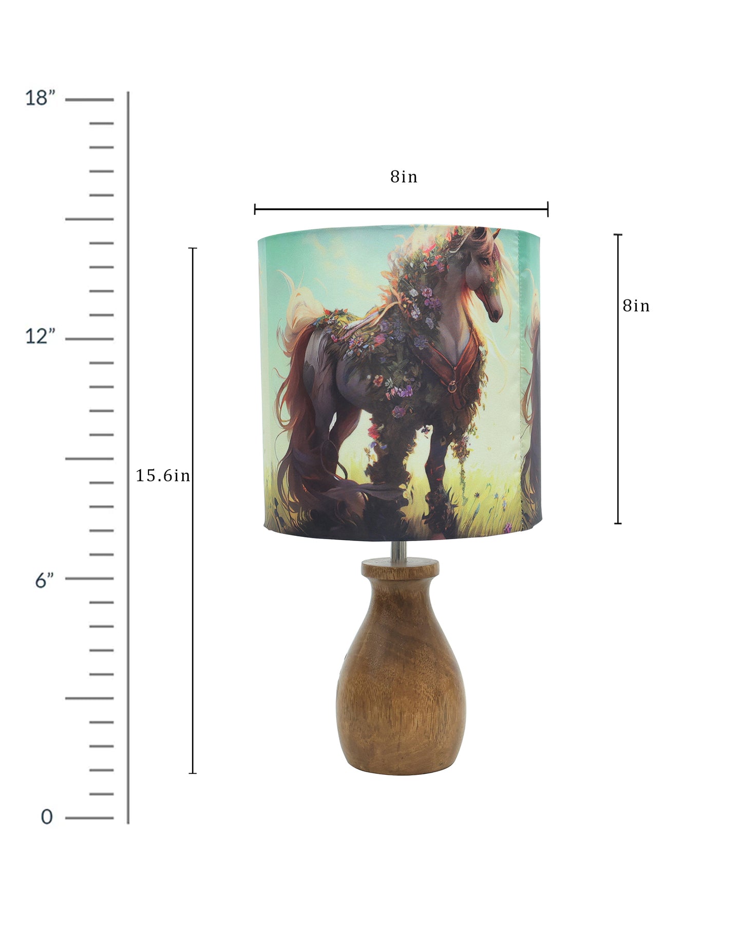 Dovel Pot Modern Table Lamp, Wooden Base Modern Fabric Lampshade for Home Office Cafe Restaurant