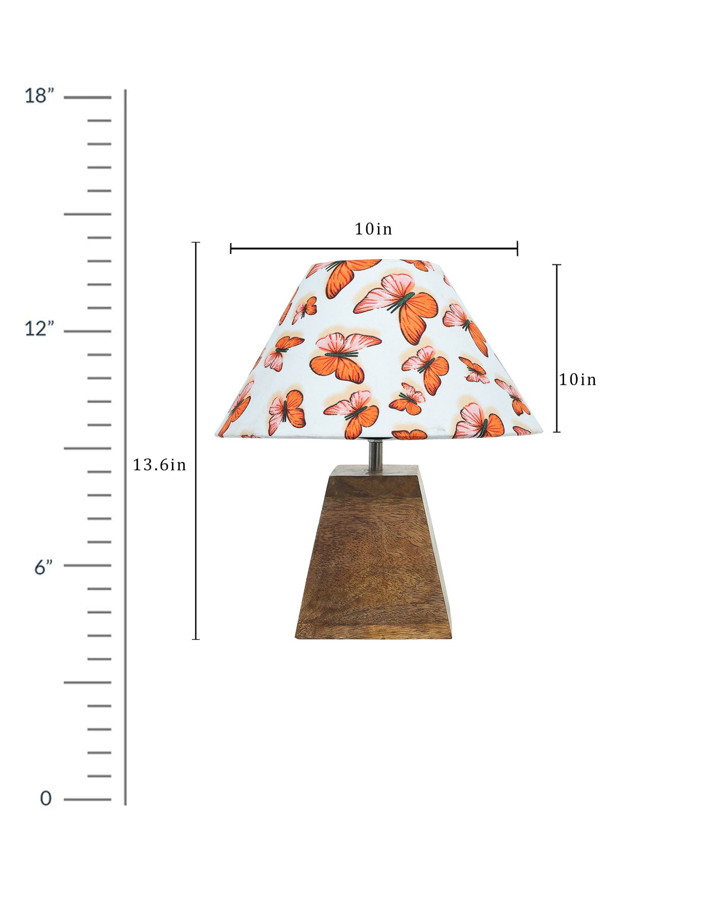 Pyramid Modern Table Lamp, Wooden Base Modern Fabric Lampshade for Home Office Cafe Restaurant, Cone