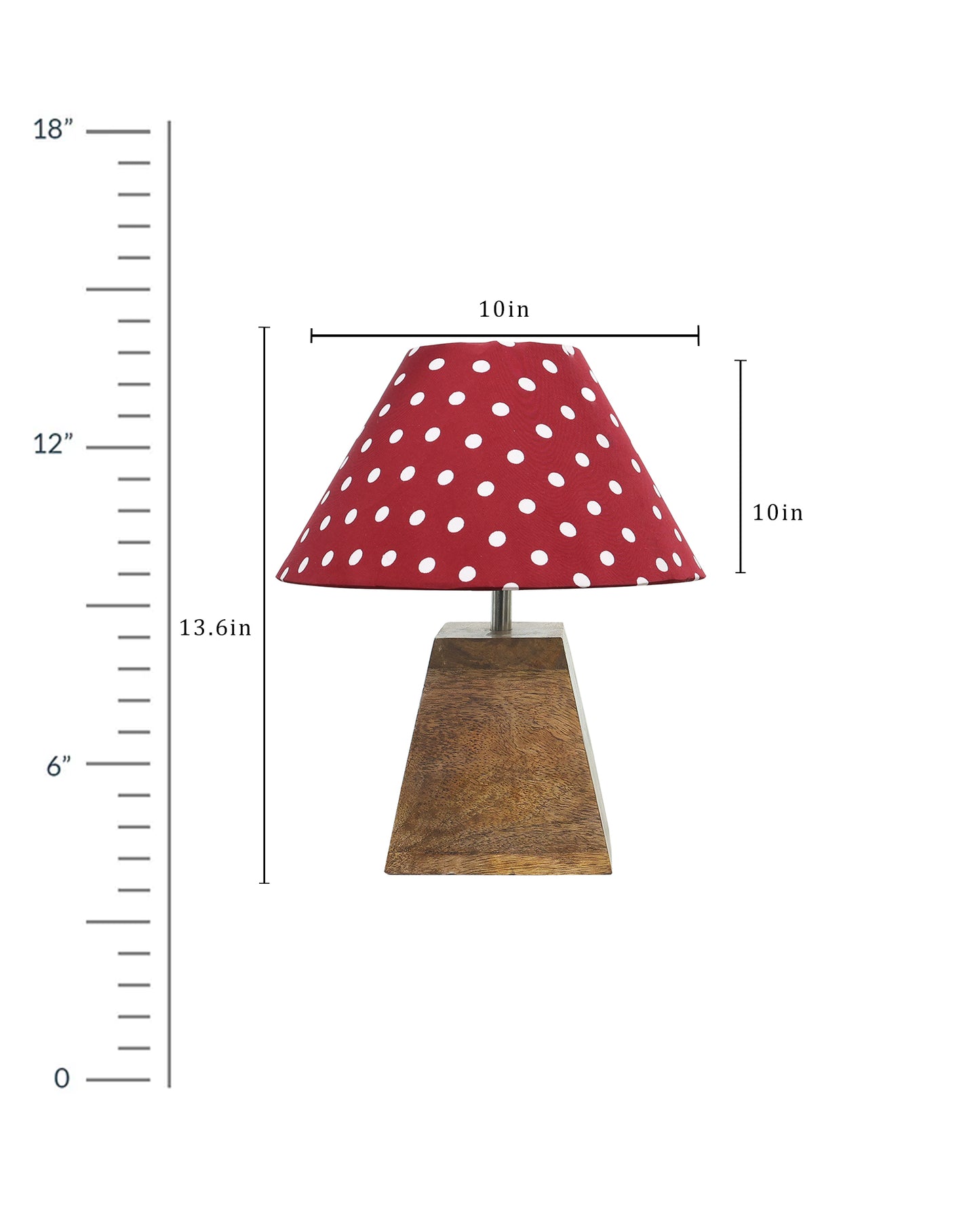 Pyramid Modern Table Lamp, Wooden Base Modern Fabric Lampshade for Home Office Cafe Restaurant, Cone