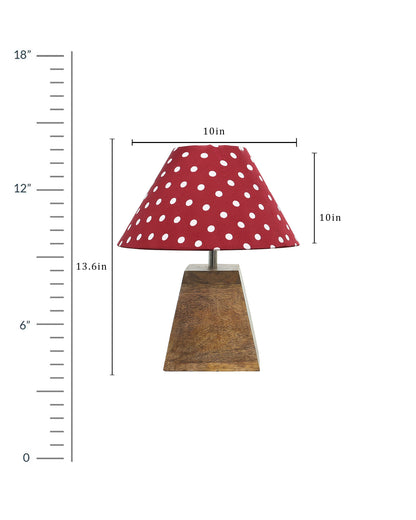 Pyramid Modern Table Lamp, Wooden Base Modern Fabric Lampshade for Home Office Cafe Restaurant, Cone