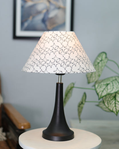 Black Metal Cone Table Lamp with Fabric Shade, B22 holder Nightstand Lamp