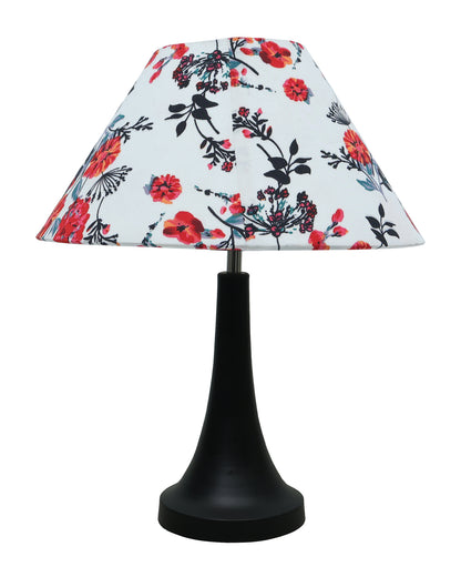 Black Metal Cone Table Lamp with Fabric Shade, B22 holder Nightstand Lamp