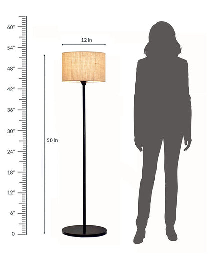 Floor Lamp with Wooden Base