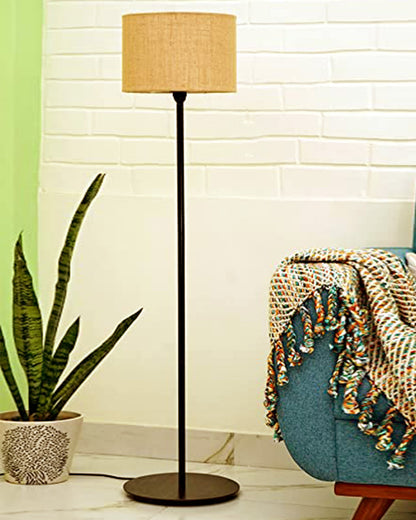 Floor Lamp with Wooden Base