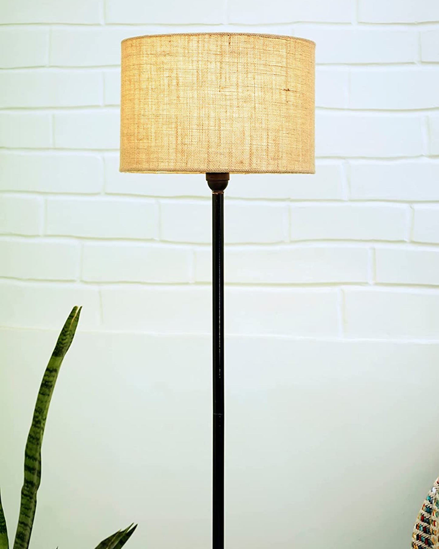 Floor Lamp with Wooden Base