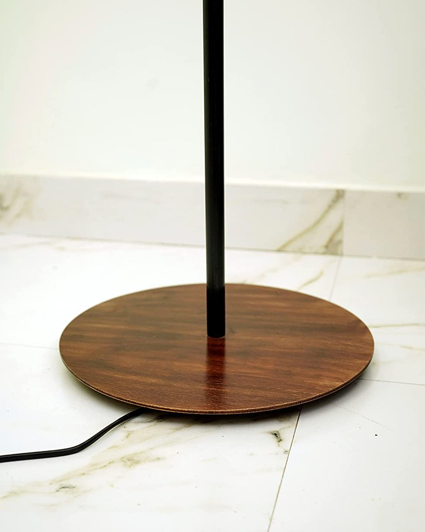 Floor Lamp with Wooden Base