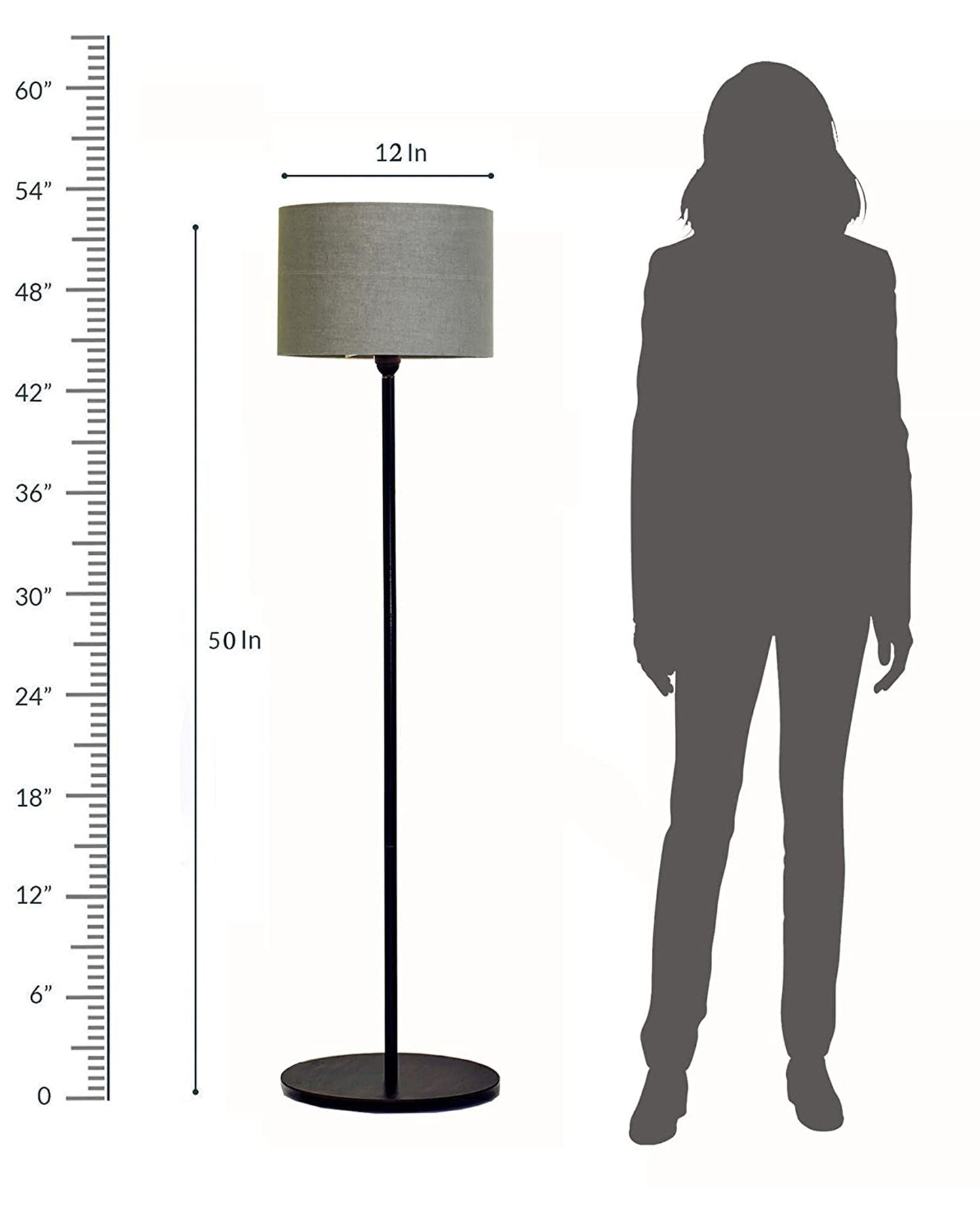 Floor Lamp with Wooden Base