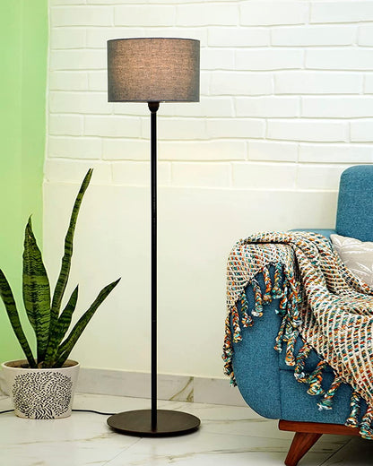 Floor Lamp with Wooden Base