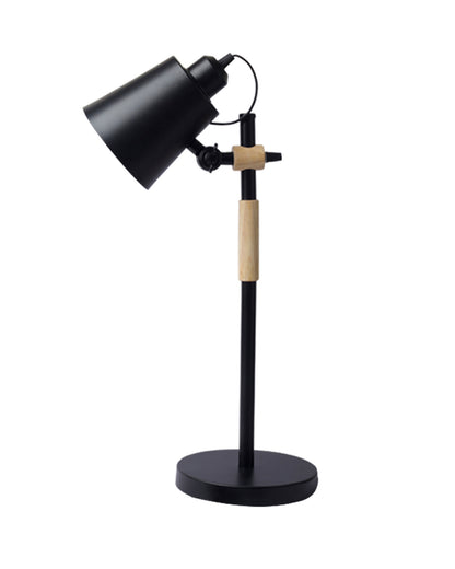 Nordic Style Metal Desk Lamp ,Modern Minimalist Adjustable Reading Lamp with Solid Natural Wood