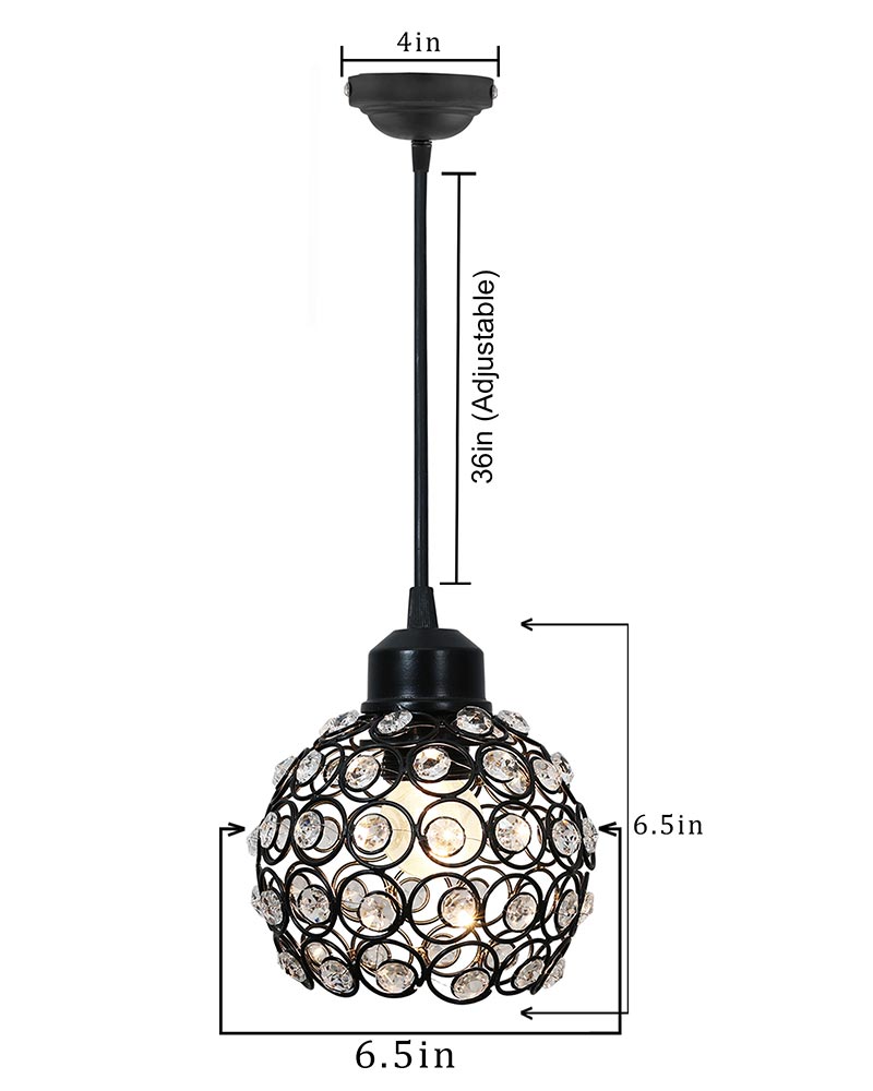 Crystal hanging light, ceiling lamp, Nordic E27 pendant, Dual Crystal Half Globe
