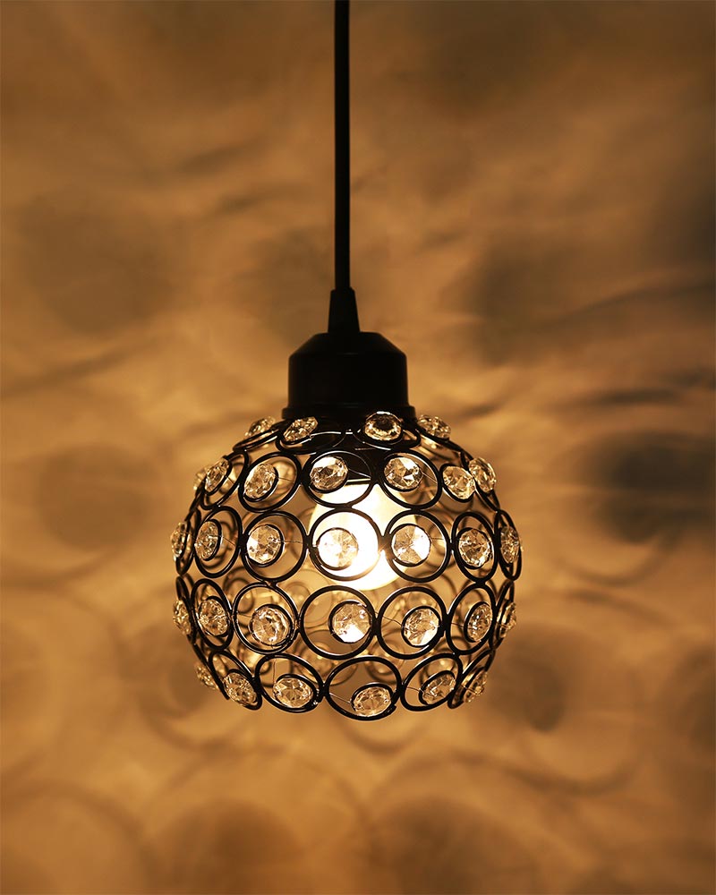 Crystal hanging light, ceiling lamp, Nordic E27 pendant, Dual Crystal Half Globe