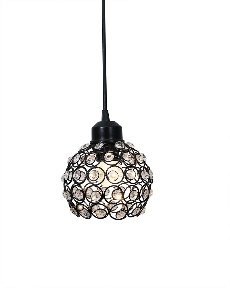 Crystal hanging light, ceiling lamp, Nordic E27 pendant, Dual Crystal Half Globe