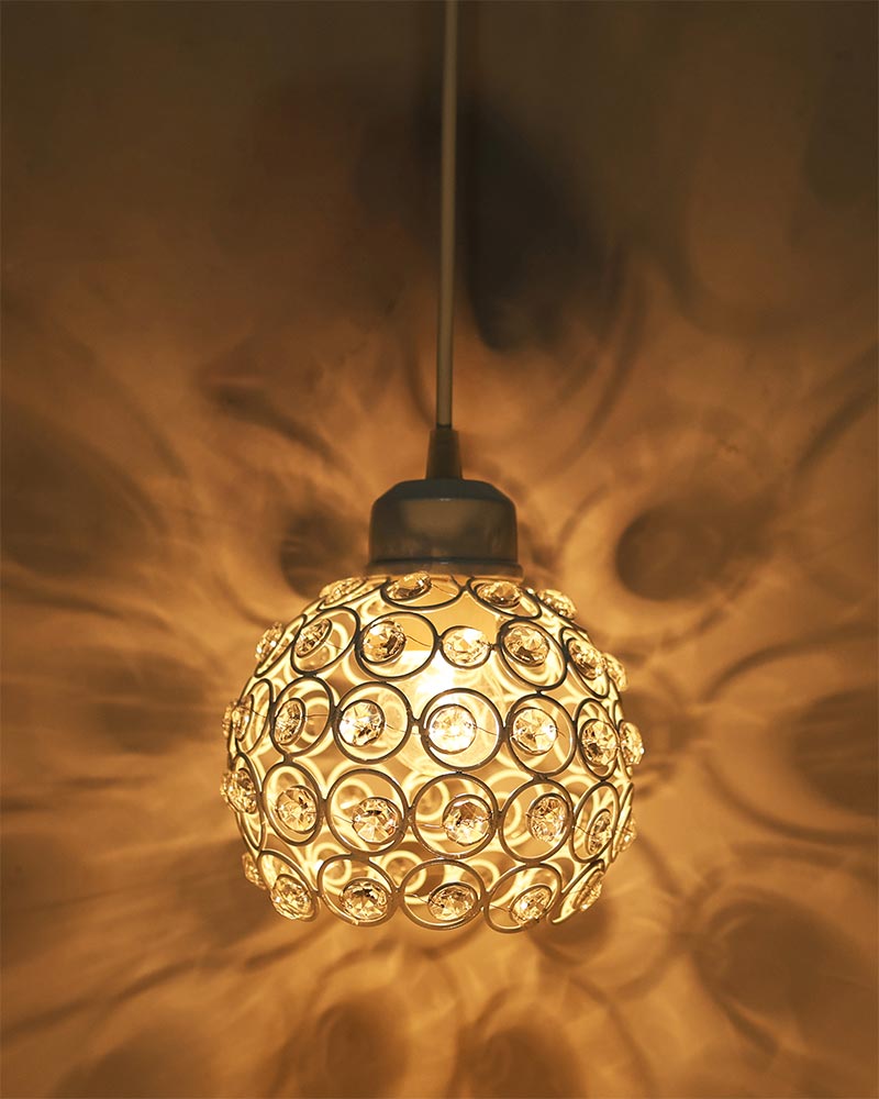 Crystal hanging light, ceiling lamp, Nordic E27 pendant, Dual Crystal Half Globe