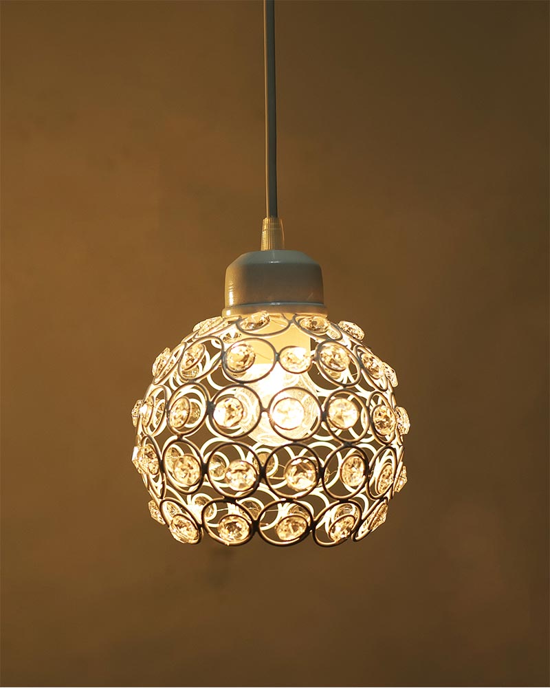 Crystal hanging light, ceiling lamp, Nordic E27 pendant, Dual Crystal Half Globe