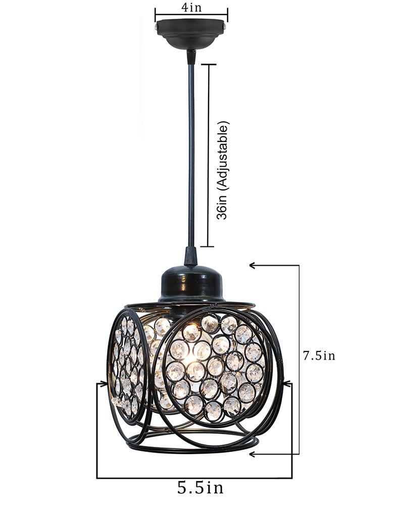 Crystal hanging light, ceiling lamp, Nordic E27 pendant, Ring Cube