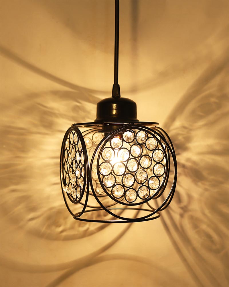 Crystal hanging light, ceiling lamp, Nordic E27 pendant, Ring Cube