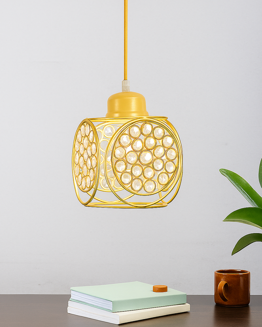 Crystal hanging light, ceiling lamp, Nordic E27 pendant, Ring Cube