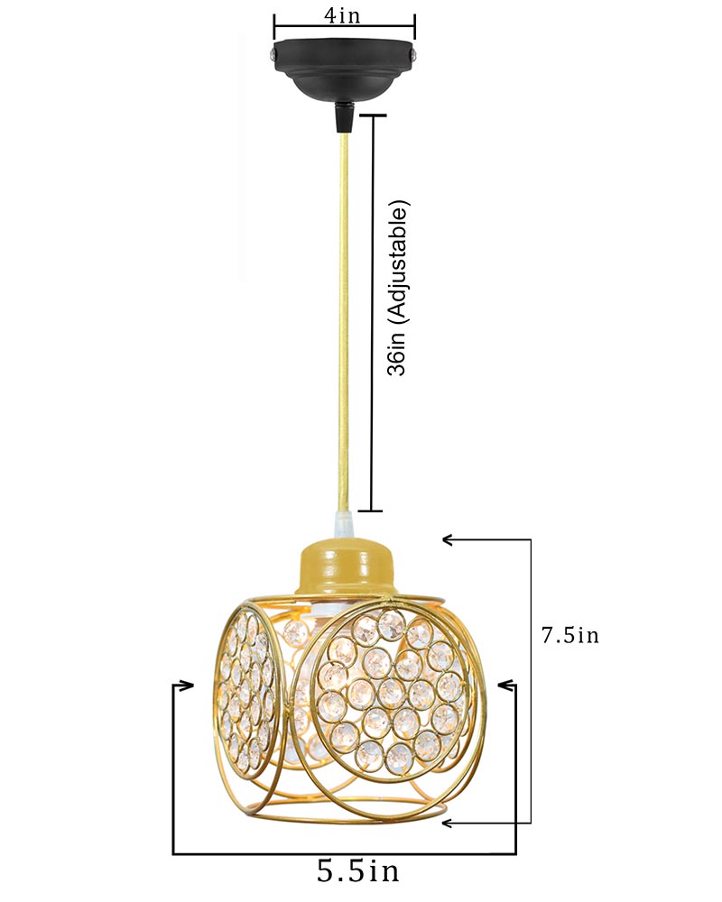 Crystal hanging light, ceiling lamp, Nordic E27 pendant, Ring Cube