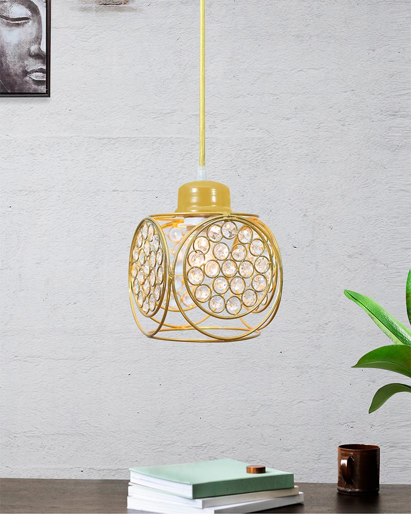 Crystal hanging light, ceiling lamp, Nordic E27 pendant, Ring Cube
